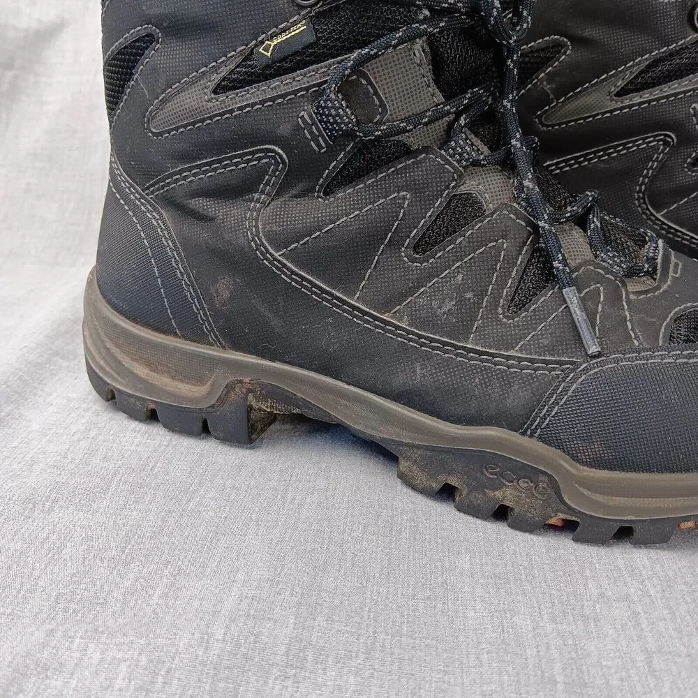 Ecco Xpedition III Gore Tex Lace Up Hiking Boots In Black US Size 8-8.5 Flaws